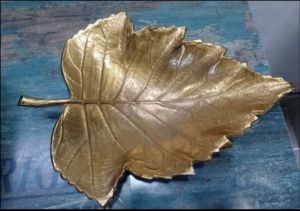 Golden Aluminium Leaf Dish