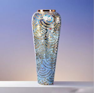 Decorative Mosaic Finish Iron Flower Vase
