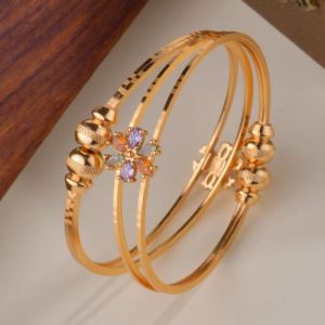 Flower Shaped Artificial Golden Bracelet