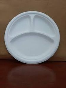 8 Inch 3 Compartment Square Sugarcane Bagasse Plates