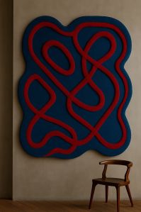 Neon Waves Shaped Wall Carpet
