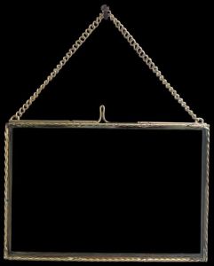 Brass and Glass Landscape Hanging Golden Rectangular Rope/braided Border Picture Frame