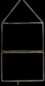 Brass and Glass Landscape Hanging Golden Rectangular Rope/braided Border Picture Frame