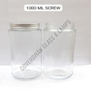 1000 Ml Plain Round Glass Screw Jar