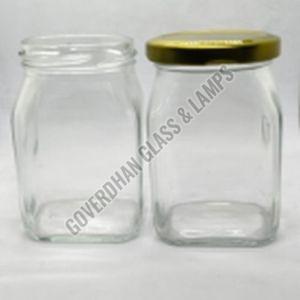 250 Ml Honey Square Glass Jar