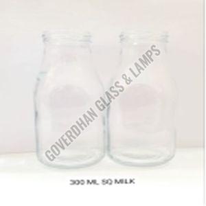 300 Ml Square Glass Milk Bottle
