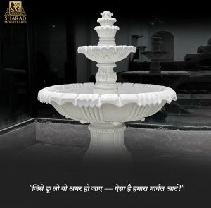 Elegant 3-Tier White Marble Outdoor Fountain