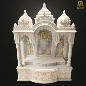 White Marble Handcrafted Home Temple