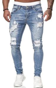 Mens Straight Fit Ripped Jeans