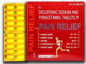 Red Parth Pain Relief Diclofenac Sodium and Paracetamol Tablets