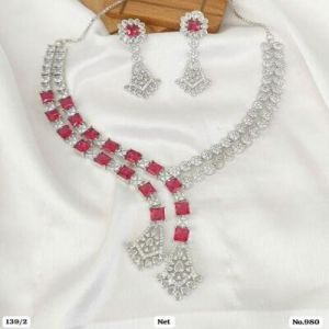 Designer AD Stone Necklace Set
