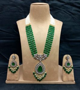 Premium Kundan Polki Beads Necklace Set