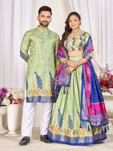 RST-056 Couple Mens Kurta & Female Lehenga Matching Combo For Festival Season