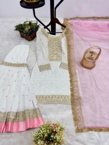Rst -050 3 Piece Fancy Kurti with Beautiful Fancy Sharara Set