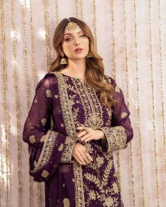 RST-062 Embroidery Work Kurta Plazzo and Dupatta Set