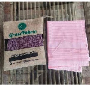 Grassfabric Pink Bamboo Towels