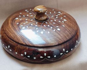 Wooden Round Shape Spices Box