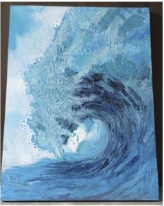 Handmade Blue Sea Texture Wall Art