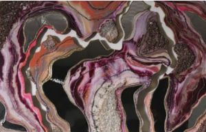 Handmade Pink Geode Resin Wall Art