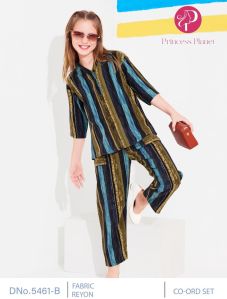 Girls Rayon Printed Co Ord Set