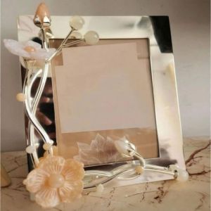 Ornate Silver Plated Photo Frame with Floral Accents