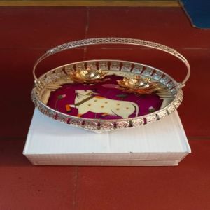 Royal Gifting Basket with Sacred Cow and Lotus Motif