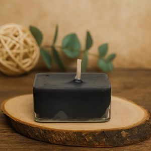 Royal Gold Grey Square Soy Wax Tea Light Candle