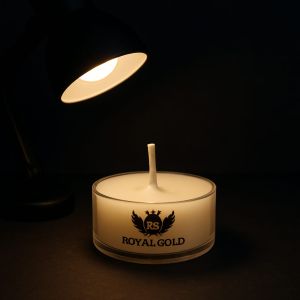Royal Gold Ivory Round Soy Wax Tea Light Candle