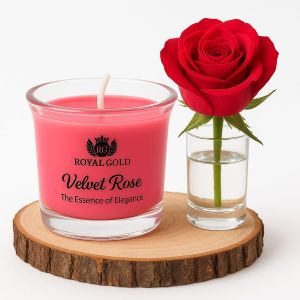 Royal Gold Velvet Rose Soy Wax Scented Jar Candle