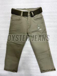 Army Green Stretchable Boys Denim Jeans