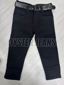 Black Stretchable Straight Fit Boys Denim Jeans