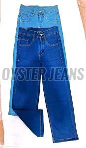 Girls Stretchable Straight Fit Silky Denim Jeans with Inner Elastic Belt
