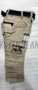 Light Khaki Stretchable Boys Cargo Jeans