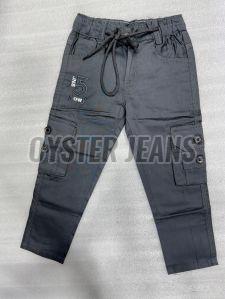 Dark Grey Stretchable Boys Cargo Pants