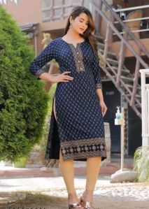 Blue Printed Kurti