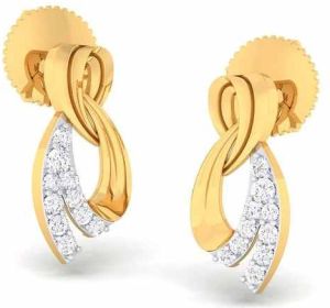 18 Carat Real Diamond Gold Earrings