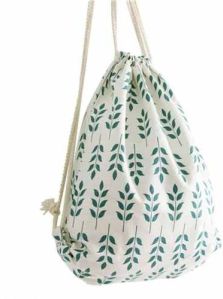 Printed Cotton Drawstring Shoulder Bag