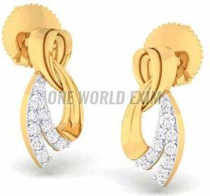 18 Carat Real Diamond Gold Earrings