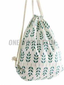Printed Cotton Drawstring Shoulder Bag