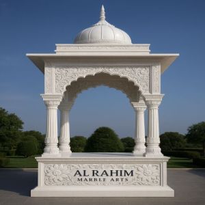 Ornate White Marble Temple Chatri