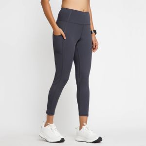 Riyu Women\'S Polyester Grey Casual High Rise Waistband Highwaisted Legging