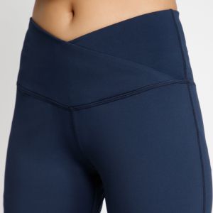 Riyu Womens Polyester Blue Fashionable High Rise Waistband Flare Pant