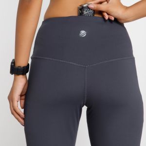 Riyu Womens Polyester Grey Fashionable High Rise Waistband Flare Pant