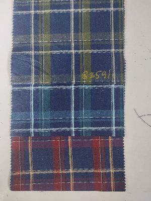 Yarn Dyed Twill Check Shirting Fabric