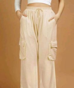 Ladies Beige Cargo Pant