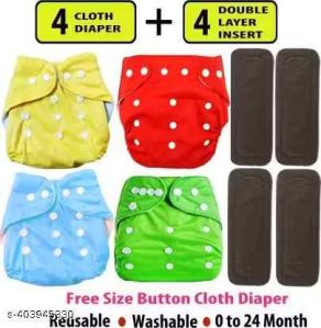 Reusable Baby Washable Adjustable Cloth Button Diaper Nappies For Babies OF Ages 0 to 2 Years