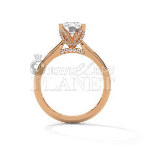 10K Rose Gold Solitaire Diamond Engagement Ring