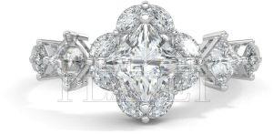 10K White Gold Diamond Cluster Ring