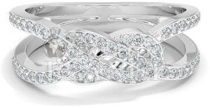 10K White Gold Diamond Entwined Love Knot Ring