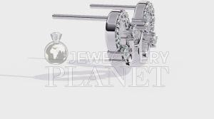 10k White Gold Natural Diamond Stud Earrings